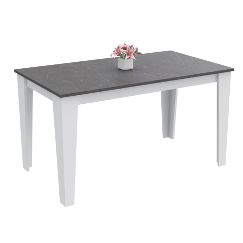 Mese - KITCHEN TABLE BORIS HM18220.02 MELAMINE IN BLACK ONYX-WHITE COLORING 130x75x75Hcm.