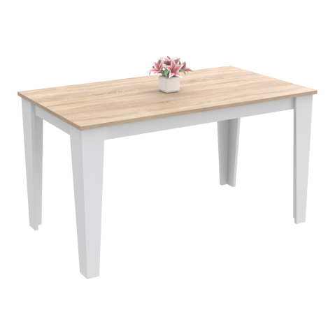 Mese - KITCHEN TABLE BORIS HM18220.03 MELAMINE IN SONAMA-WHITE COLORING 130x75x75Hcm.