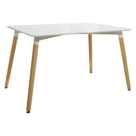 Interior - Kitchen Table HM008.01 MINIMAL,White MDF, legs BEECH