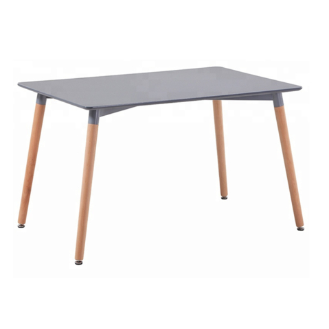Interior - Kitchen Table HM8697.10 MINIMAL, grey MDF, legs BEECH, 160x90x74,5 cm