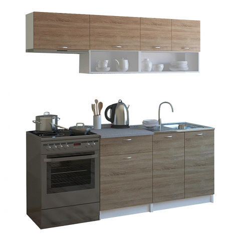 Mobilier de bucatarie - KITCHEN UNIT MELAMINE SONAMA-WHITE HM2442 200x46-29.2cm.