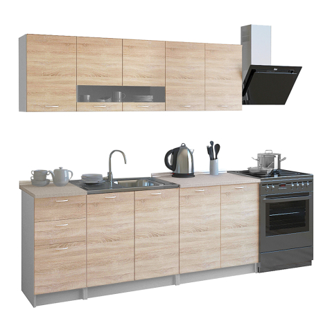 Mobilier de bucatarie - KITCHEN UNIT MELAMINE SONAMA-WHITE HM2443 200x46-29.2 cm.