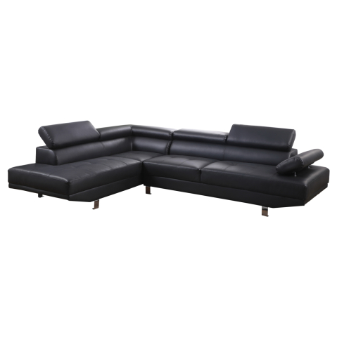 Interior - LEFT CORNER-SOFA GORO HM3084.02L BLACK PU 270x200x87Η cm
