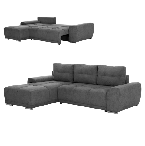 Interior - LEFT CORNER SOFABED COMFYRA HM3336.01L GREY FABRIC 270x181x75Hcm.