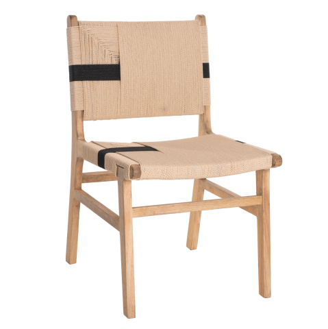 Interior - LEISURE CHAIR RUBBERWOOD AND ROPE IN NATURAL RUSTIC COLOR 50x60x88Hcm.HM9323.01
