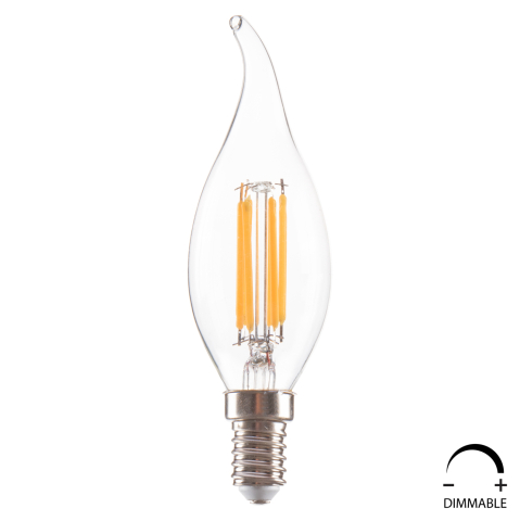 Iluminat economic - LIGHT BULB HM4047.01 FLAME STYLE LED FILAMENT 6W E14 3000K CLEAR DIMMABLE