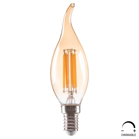 Iluminat economic - LIGHT BULB HM4047.02 FLAME STYLE LED FILAMENT 6W E14 3000K GOLD DIMMABLE