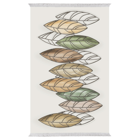 Articole de uz casnic - LIVING ROOM CARPET WITH FRINGES JOSIANE HM7677.36 LEAVES 120X170