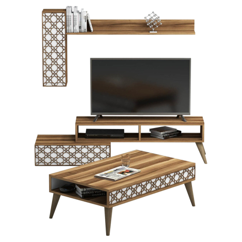 Seturi de living - LIVING ROOM COMPOSITION HM11850.03 2PCS MELAMINE IN WALNUT-WHITE
