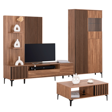 Seturi de living - LIVING ROOM SET 3PCS HARRY HM21092 COFFEE TABLE-TV STAND-DISPLAY CABINET