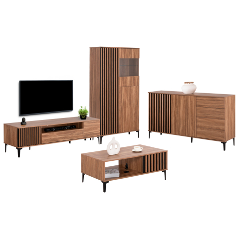 Seturi de living - LIVING ROOM SET 4PCS HARRY HM21091 BUFFET-COFFEE TABLE-TV STAND-DISPLAY CABINET