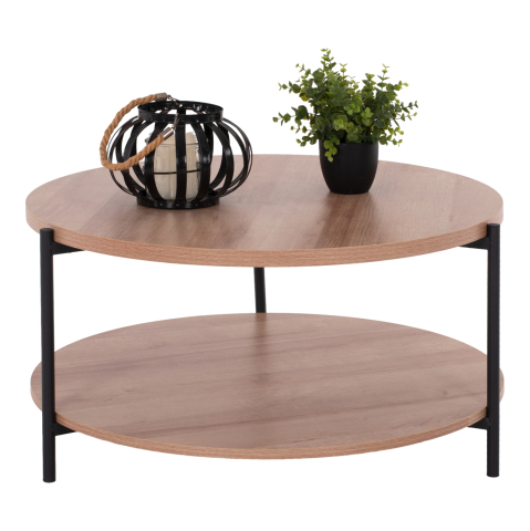 Masute de cafea - LIVING ROOM TABLE MATTEO 2 LEVELS ROUND HM8753.11 Φ75x40,5Hcm.