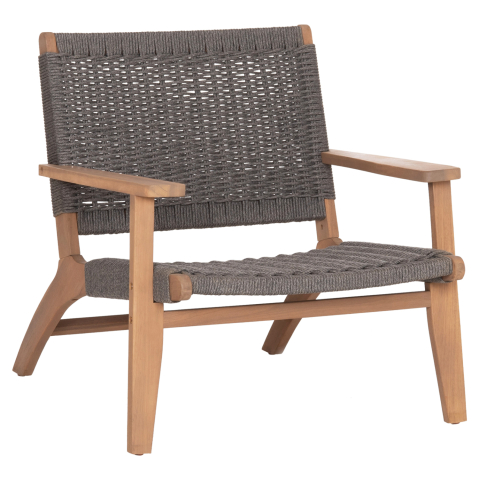 Exterior - LOUNGE ARMCHAIR MONTER HM6241.02 ACACIA WOOD IN NATURAL--GREY ROPE 63.5x60x69Hcm.