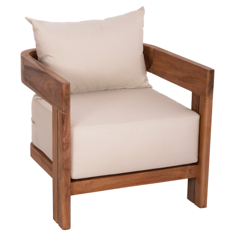 Exterior - LOUNGE ARMCHAIR SERIES KIOTO HM6380 TEAK WOOD IN NATURAL COLOR 70x74x72Hcm.