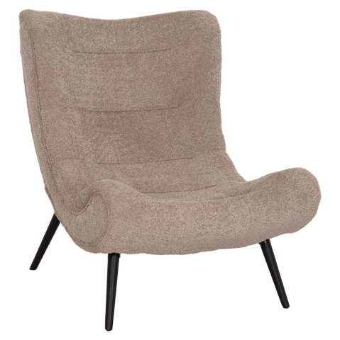 Interior - LOUNGE CHAIR BRYM HM9605.08 DARK BEIGE BOUCLE FABRIC-BLACK WOODEN LEGS 80x95x95Hcm.