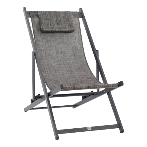 Sezlong-uri - LOUNGE CHAIR PROFESSIONAL KEA HM5076.10 ALUMINUM and TEXTILENE IN GREY COLOR 59,5x102,5x94Hcm.
