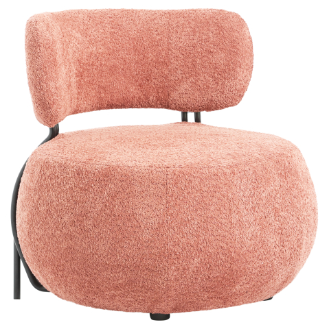 Fotolii - LOUNGE CHAIR ROUND KARSEN HM9598.02 PINK BOUCLE FABRIC 75x75x75H cm.