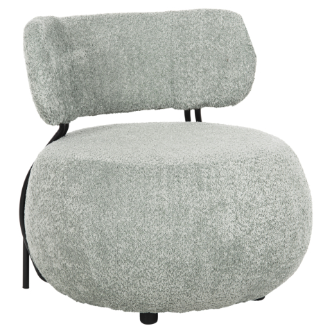 Fotolii - LOUNGE CHAIR ROUND KARSEN HM9598.05 PISTACHIO GREEN BOUCLE FABRIC 75x75x75Hcm.