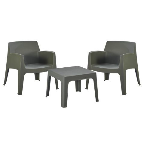 Seturi canapea - LOUNGE SET 3PCS SLEEK HM21274.05 DARK OLIVE GREEN POLYPROPYLENE