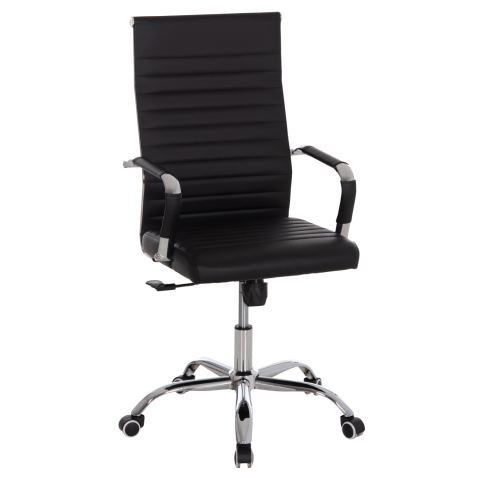 Scaune de birou - MANAGER'S OFFICE CHAIR BOSS HM1059.31 BLACK PU-CHROMED METAL FRAME AND BASE 53x57x109Hcm.
