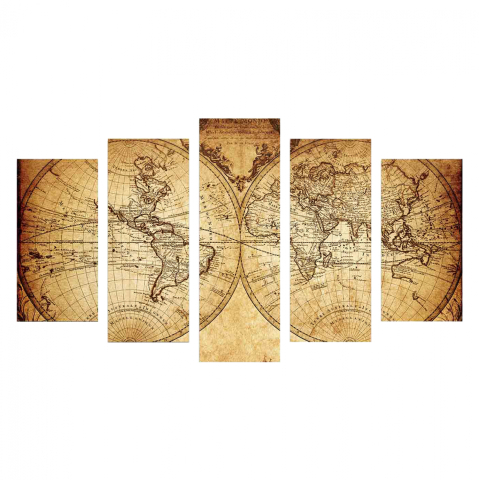 Decoratiuni - MDF PAINTING HM7206.06 IN VINTAGE WORLD MAP 100X60x0,3 cm.