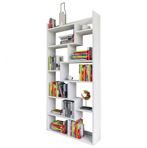 Biblioteci - MELAMINE BOOKCASE IN WHITE HM8865.01 90x22x182cm.