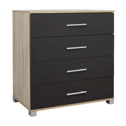 Sertare - Toalete - Melamine Drawer HM2204.04 with 4 Drawers Sonama-Grey 75x40x83cm