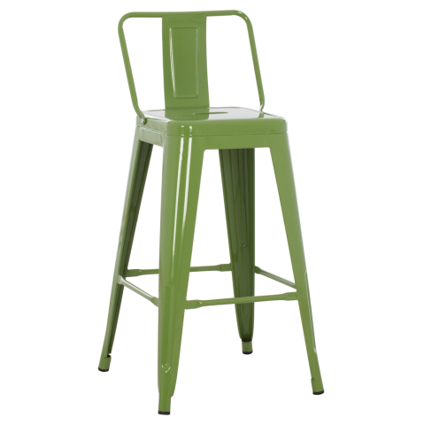Scaune de bar - ΣΚΑΜΠΟ ΜΕΣΑΙΟΥ ΥΨΟΥΣ ΜΕΤΑΛΛΙΚΟ MELITA ΣΕ LIGHT OLIVE GREEN HM8574.13 42x42x98 εκ.