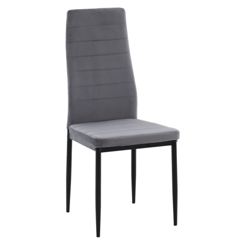 Interior - METAL CHAIR HM0037.31 GRAY VELVET WITH METAL FRAME K/D
