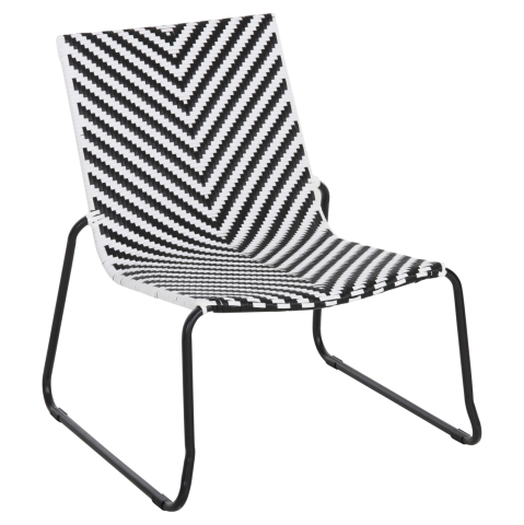 Scaune - Fotolii - METAL CHAIR PONY HM6082 BLACK and WHITE SYNTHETIC RATTAN 66x68x75Hcm.