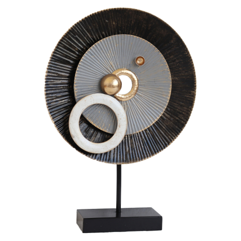 Decoratiuni pentru masa - METAL TABLE DECORATION HM7176 BLACK GOLD 33x8x47 cm.