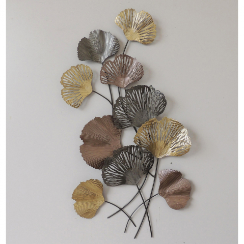 Decoratiuni de perete - METAL WALL DECORATION ΗΜ7180 GOLD CHARCOAL GREY 50x5x90Η cm.