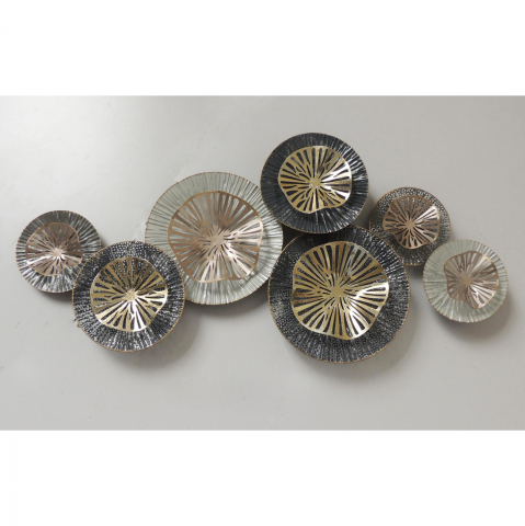 Decoratiuni de perete - METAL WALL DECORATION HM7158 CARBON GREY-WHITE-GOLD 98,5x7x46cm