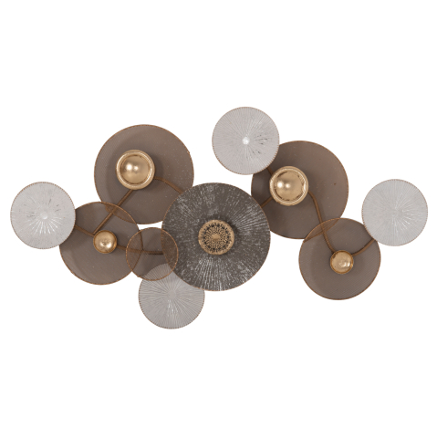 Decoratiuni de perete - METAL WALL DECORATION HM7165 GOLD WHITE 91x6x50Y cm.