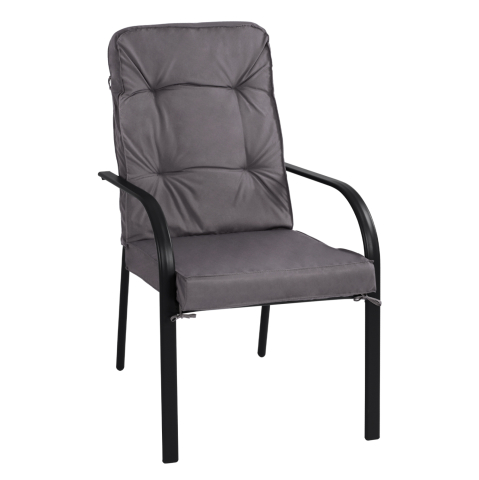 Scaune - Fotolii - Metallic armchair Endika HM5680.01 Grey color with pillow 60x71x105cm
