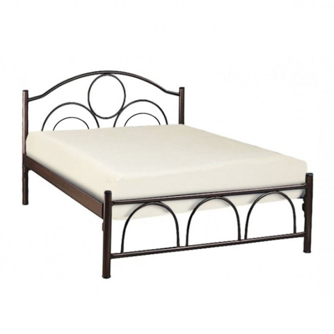Paturi - METALLIC BED KYKLOS HM10366.01 IN BROWN COLOR 150x200x90Hcm.