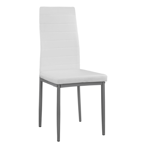 Interior - Metallic chair Lady HM0037.11 White PU Metalic Frame K/D 40x48x95H cm