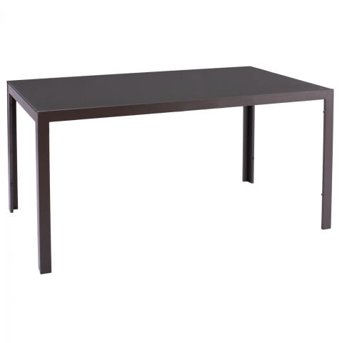 Mese - METALLIC TABLE IN BROWN WITH BROWN GLASS 150X90X75cm HM5767.02