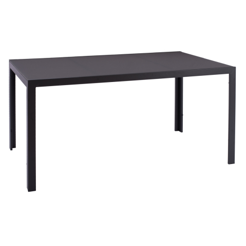 Mese - METALLIC TABLE IN GREY WITH GREY GLASS 150x90x75cm HM5767.01