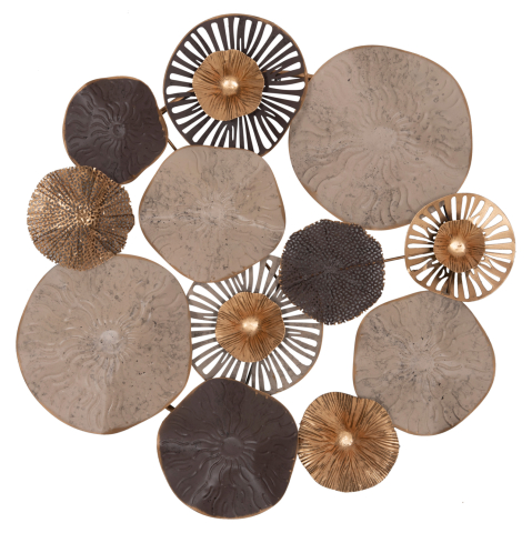 Decoratiuni de perete - METALLIC WALL DECORATION HM7163 BROWN ECRU GOLD 69x8x69Y cm.
