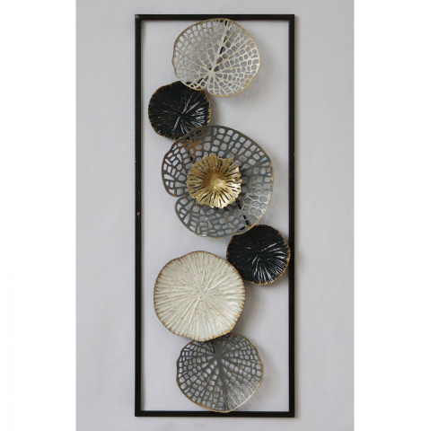 Decoratiuni de perete - METALLIC WALL DECORATION HM7169 BLACK WHITE SILVER 28x4x75Η cm.