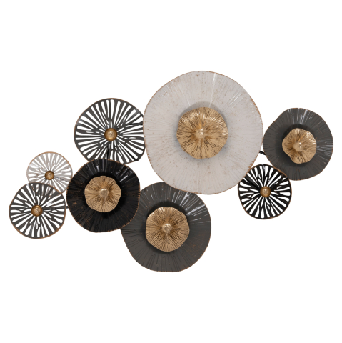 Decoratiuni de perete - METALLIC WALL DECORATION HM7170 GRAY ECRU GOLD 88x7x51Y cm.