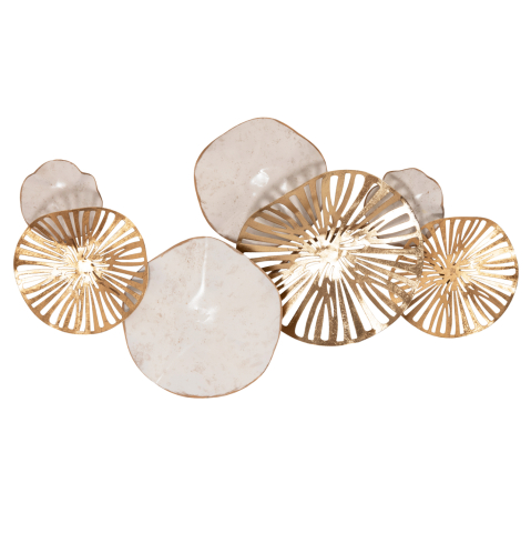 Decoratiuni de perete - METALLIC WALL DECORATION HM7177 GOLD WHITE 74x10x38Η cm.