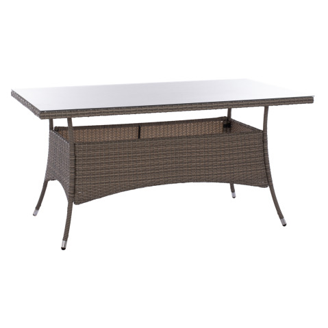 Mese - ΤΡΑΠΕΖΙ ΜΕΤΑΛΛΙΚΟ MINSK RATTAN ΓΚΡΙ HM5507.01 150x90x75Υ εκ.