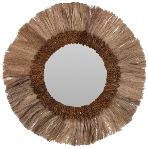 Oglinzi - MIRROR ROUND ABACA FIBER FRAME IN NATURAL COLOR 60x4,5x60Hcm.HM7731