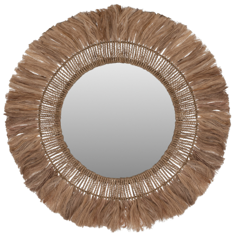 Oglinzi - MIRROR ROUND WITH ABACA FIBER FRAME IN NATURAL COLOR 90x4x90Hcm.HM7736