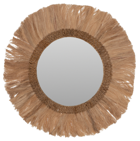 Oglinzi - MIRROR ROUND WITH ABACA FRAME NATURAL COLOR 90x4,5x90Hcm.HM7730
