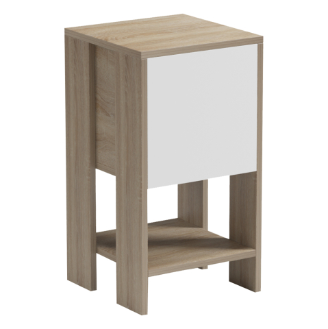 Interior - NIGHTSTAND ARGUS HM18378.11 MELAMINE IN WHITE/SONAMA 30x30x55Hcm.