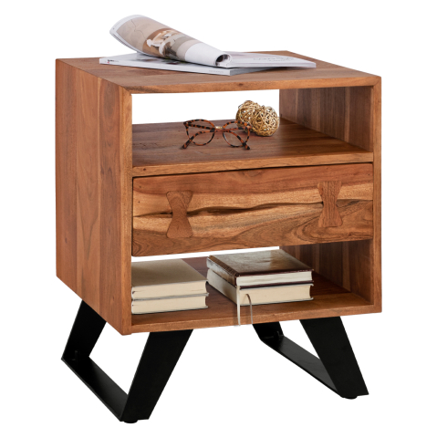 Noptiere - Nightstand Fansi from solid acacia wood HM8473.11