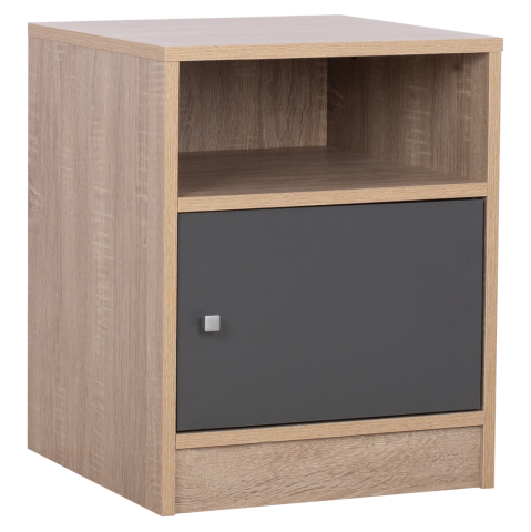 Noptiere - NIGHTSTAND MELAMINE MALORY SONOMA-GREY 40x40x50Hcm.HM2205.04